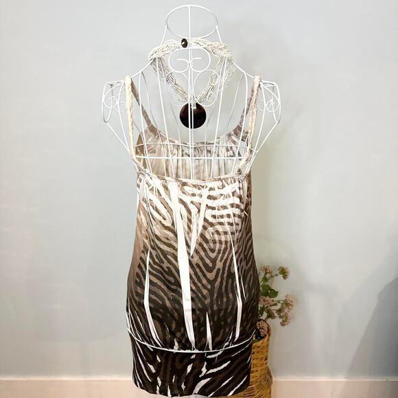 Gorgeous vintage y2k brown print top/ mini dress - Picture 4 of 6